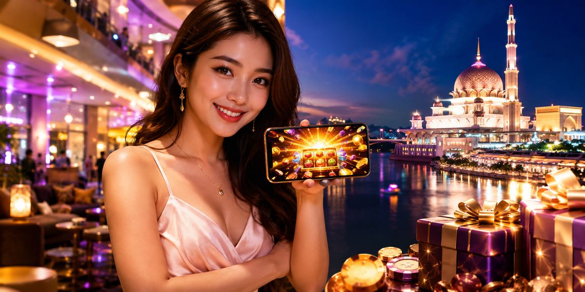 Skrin demonstrasi permainan slot berwarna-warni dalam aplikasi grab333